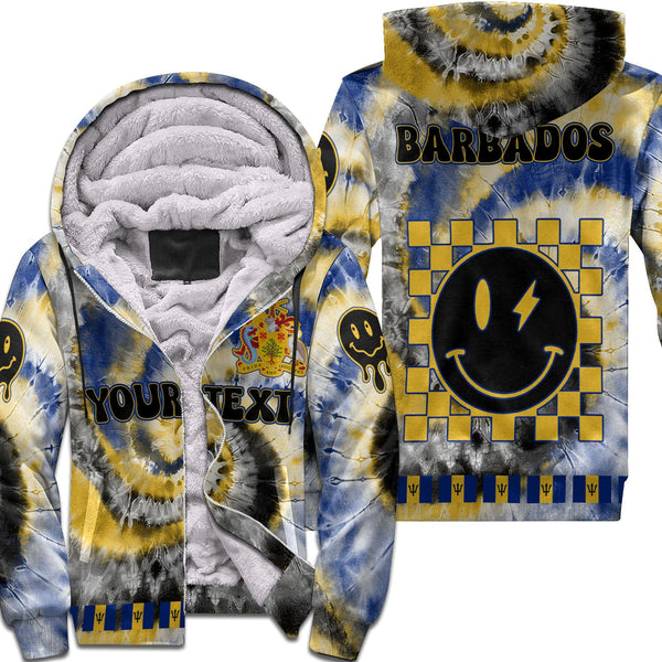 Barbados Sherpa Hoodie Custom Tie Dye Style 1