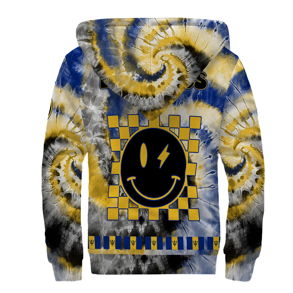 Barbados Sherpa Hoodie Custom Tie Dye Style 2