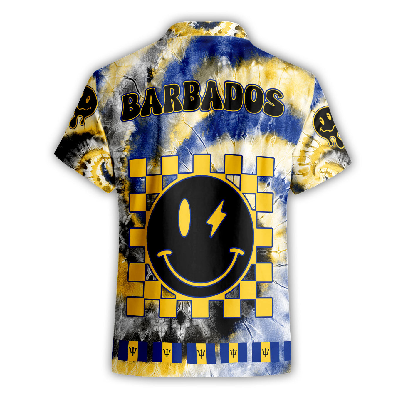 Barbados Short Sleeve Shirt Custom Tie Dye Style 2