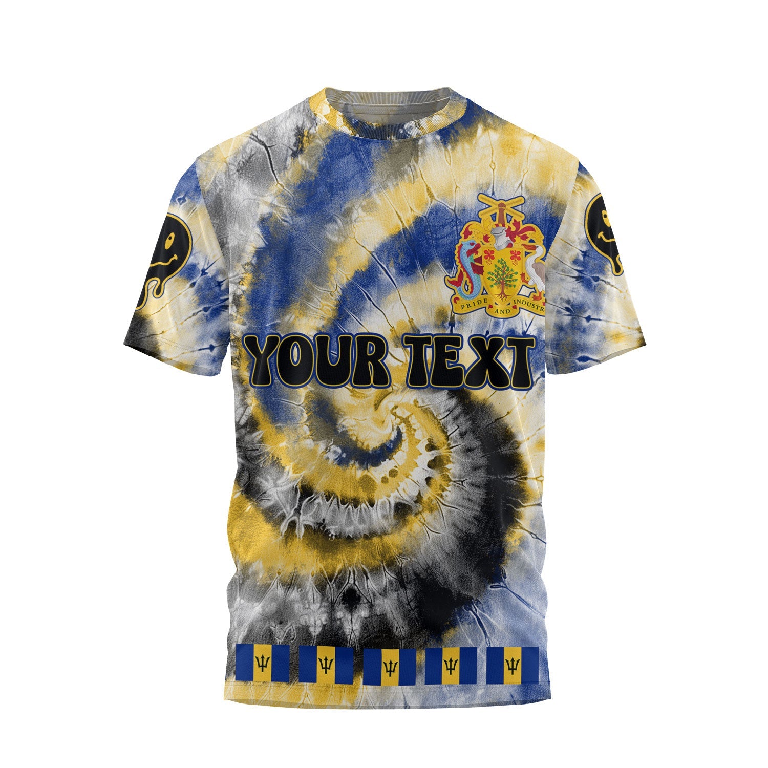 Barbados T Shirt Custom Tie Dye Style 1