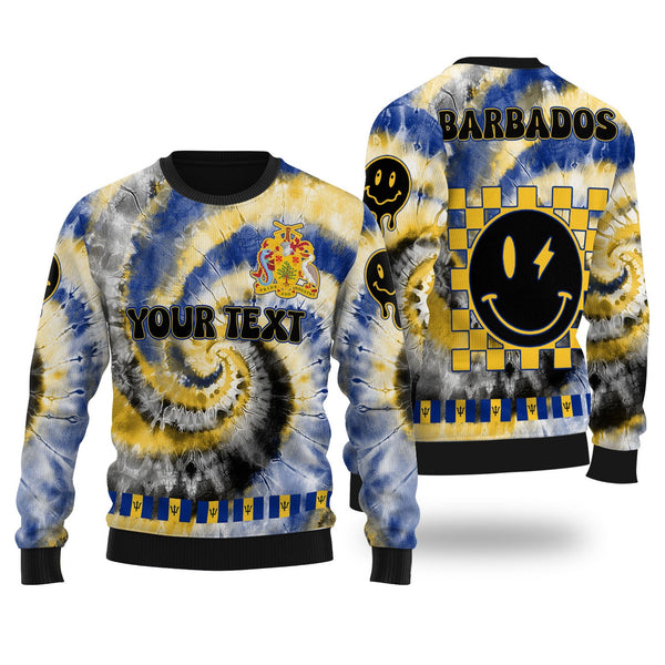 Barbados Ugly Sweater Custom Tie Dye Style 1