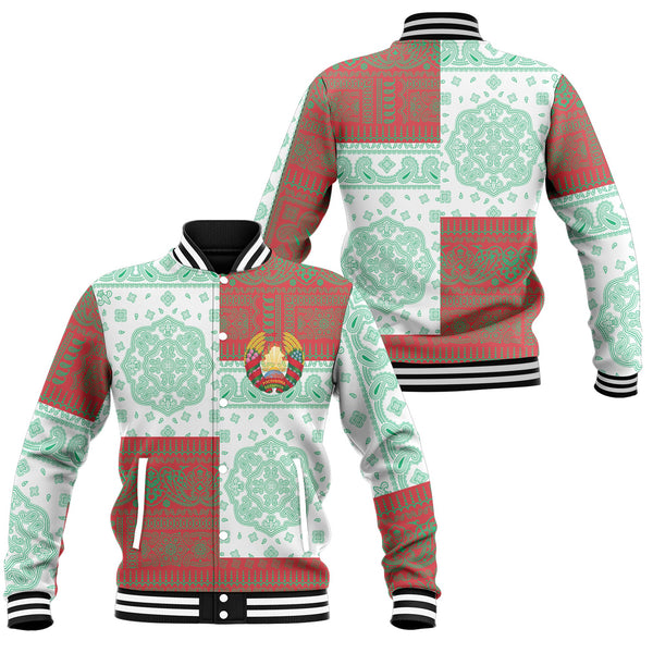 Belarus Baseball Jacket Flag And Paisley Basic Style 1