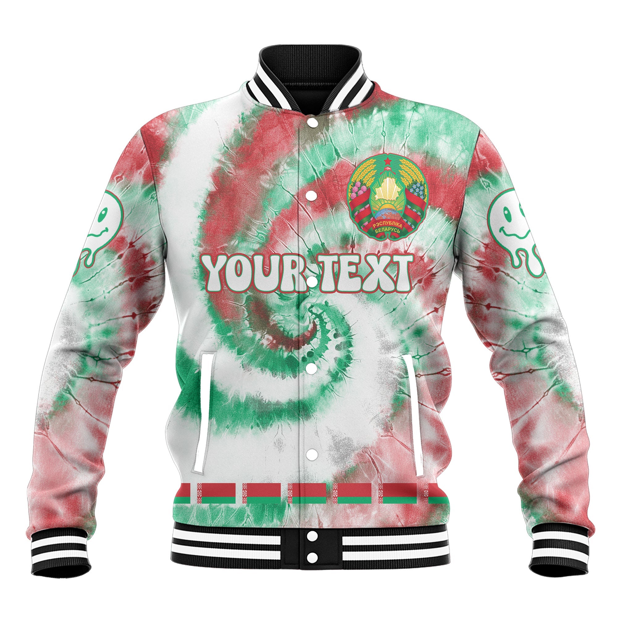 Belarus Baseball Jacket Custom Tie Dye Style 2