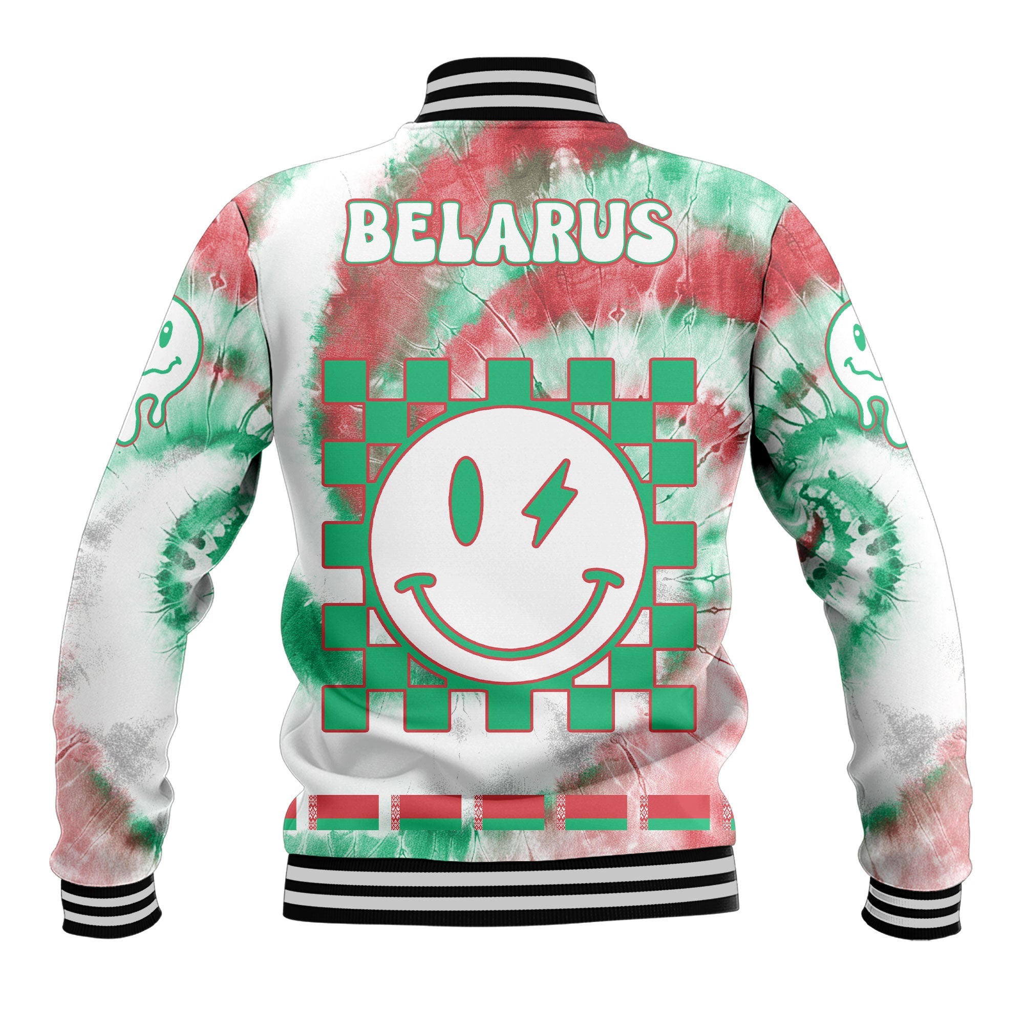 Belarus Baseball Jacket Custom Tie Dye Style 3