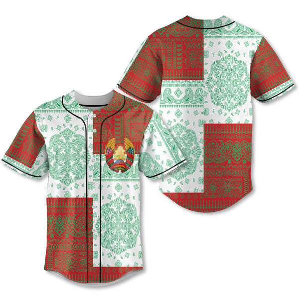 Belarus Baseball Jersey Flag And Paisley Basic Style 1