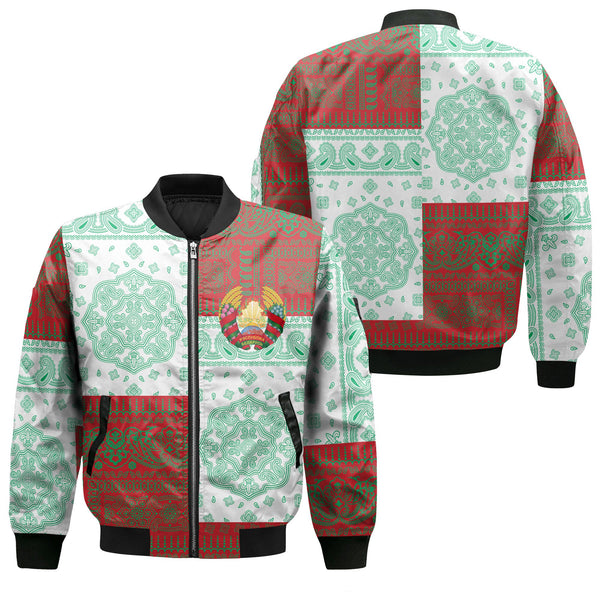 Belarus Bomber Jacket Flag And Paisley Basic Style 1