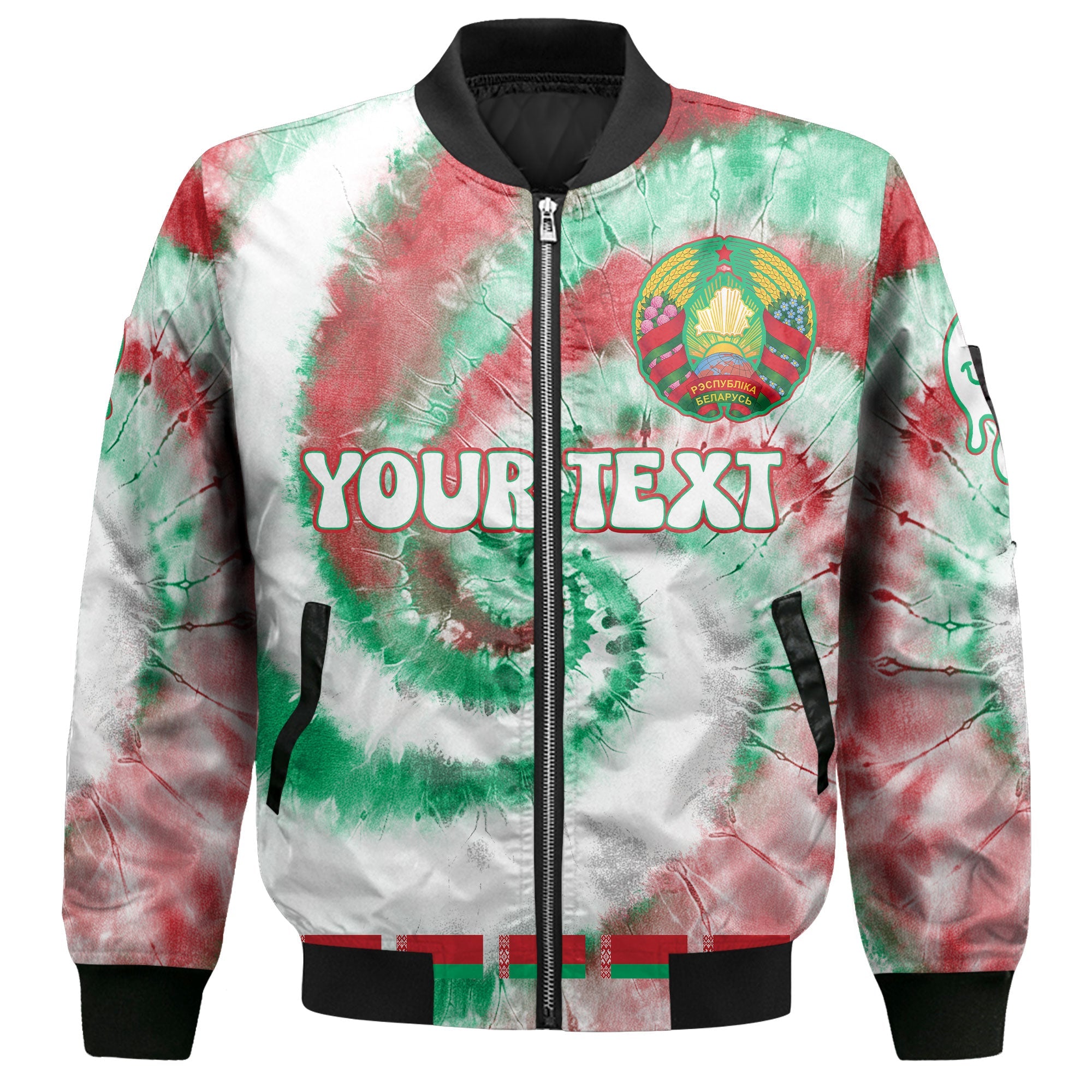 Belarus Bomber Jacket Custom Tie Dye Style 2