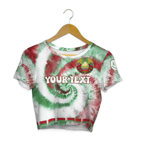 Belarus Croptop T Shirt Custom Tie Dye Style 1