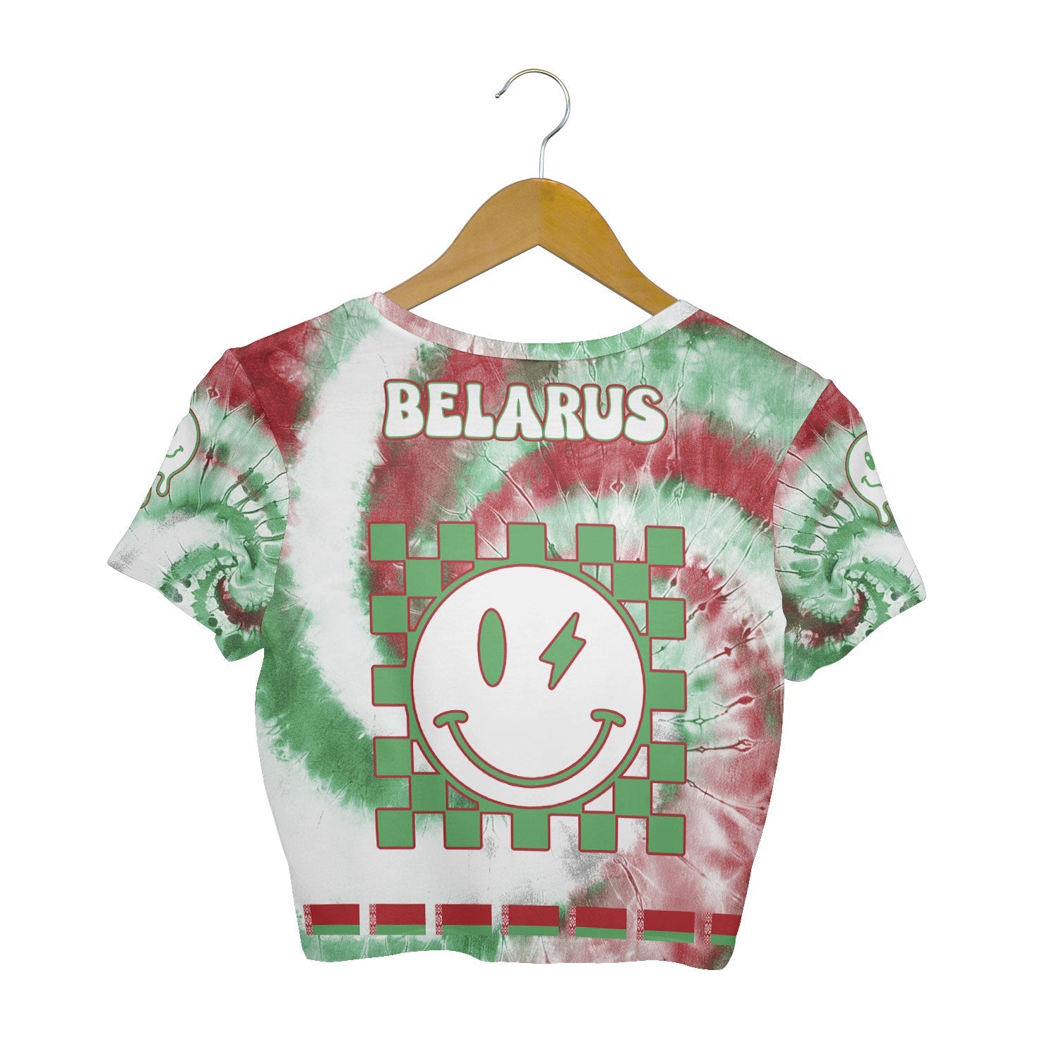 Belarus Croptop T Shirt Custom Tie Dye Style 2