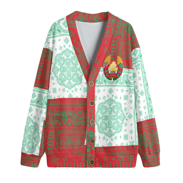 Belarus Fleece Cardigan Flag And Paisley Basic Style 1