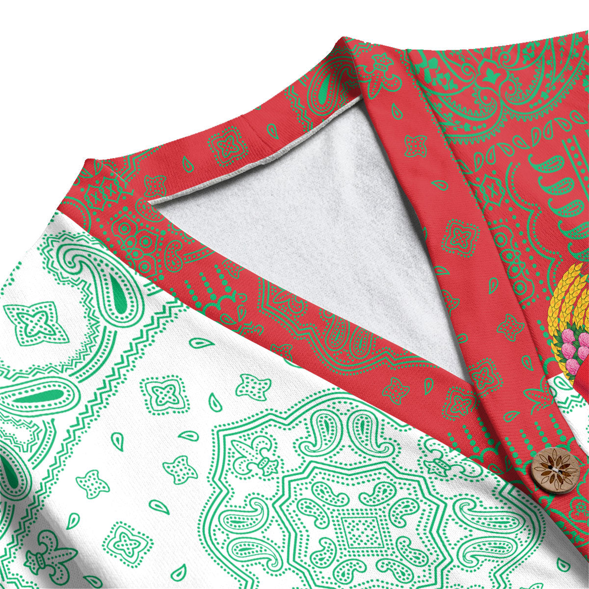 Belarus Fleece Cardigan Flag And Paisley Basic Style 2