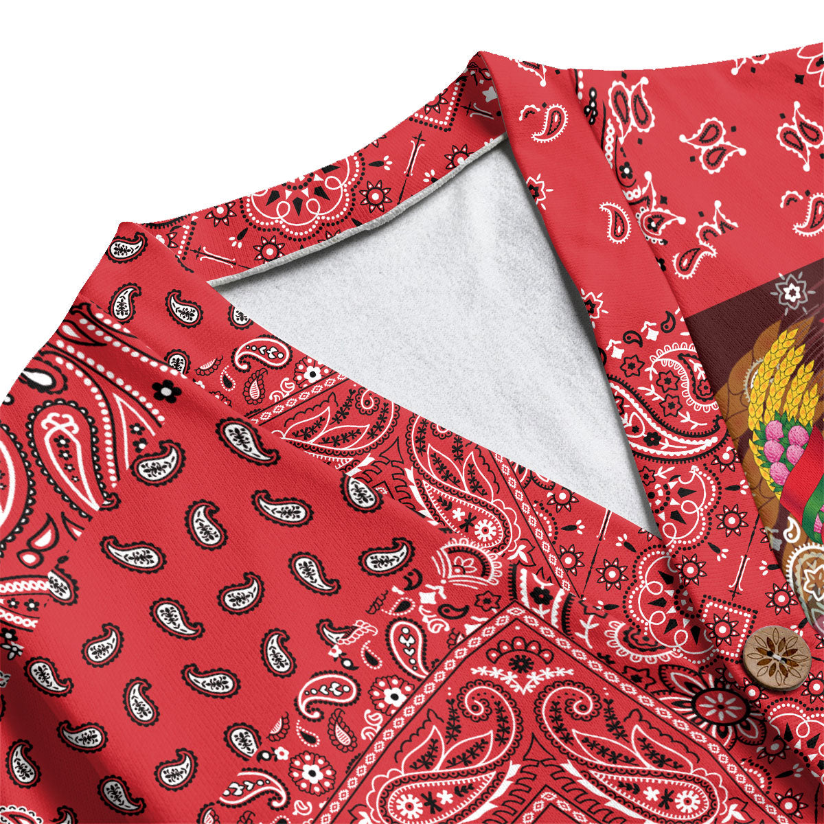 Belarus Fleece Cardigan Paisley Flag And Skull Style 2