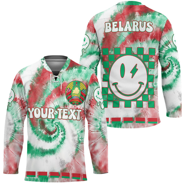 Belarus Hockey Jersey Custom Tie Dye Style 1