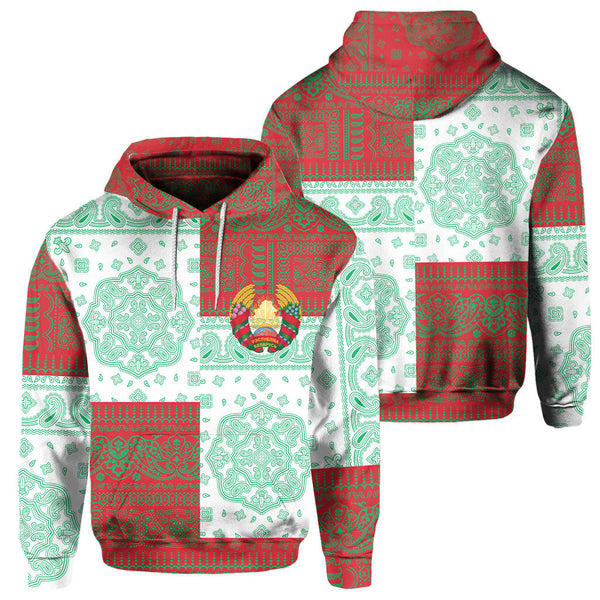 Belarus Hoodie Flag And Paisley Basic Style 1