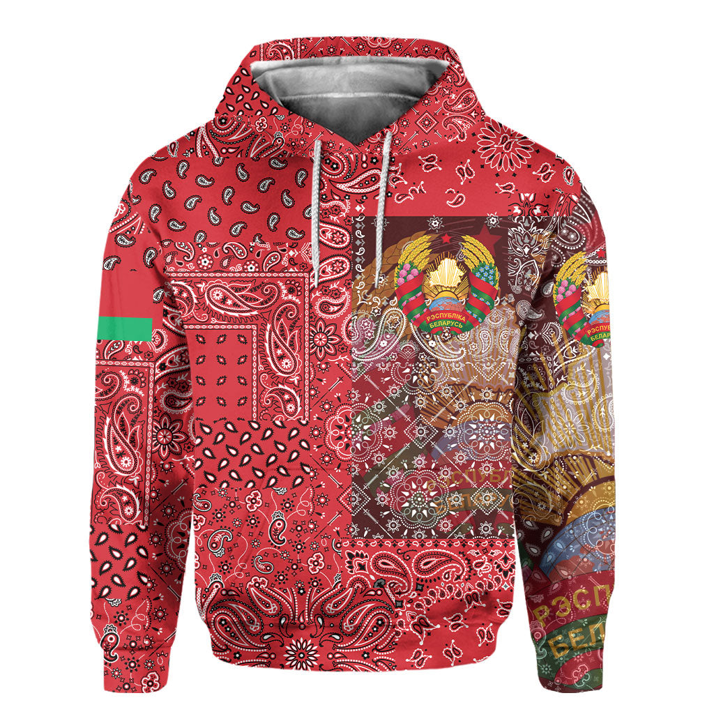 Belarus Hoodie Paisley Flag And Skull Style 2