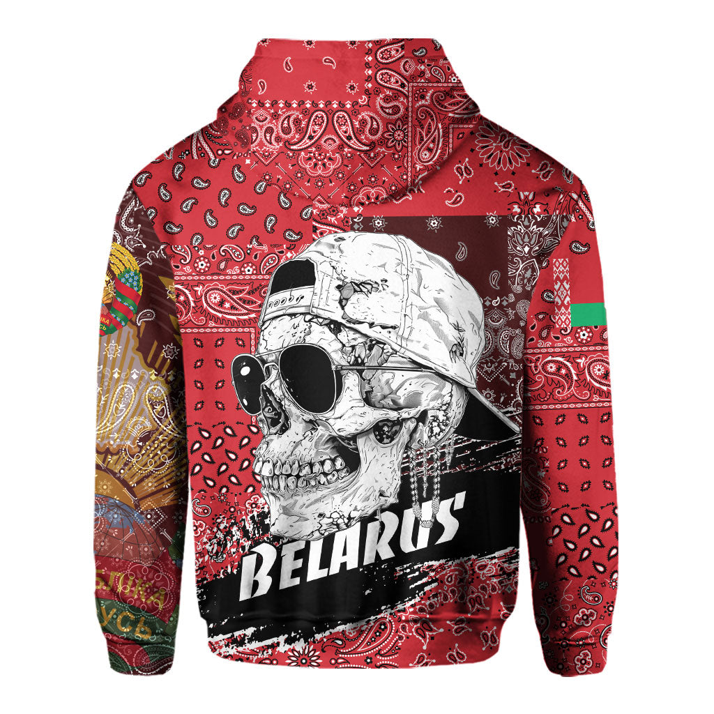 Belarus Hoodie Paisley Flag And Skull Style 3