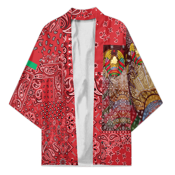 Belarus Kimono Paisley Flag And Skull Style 1