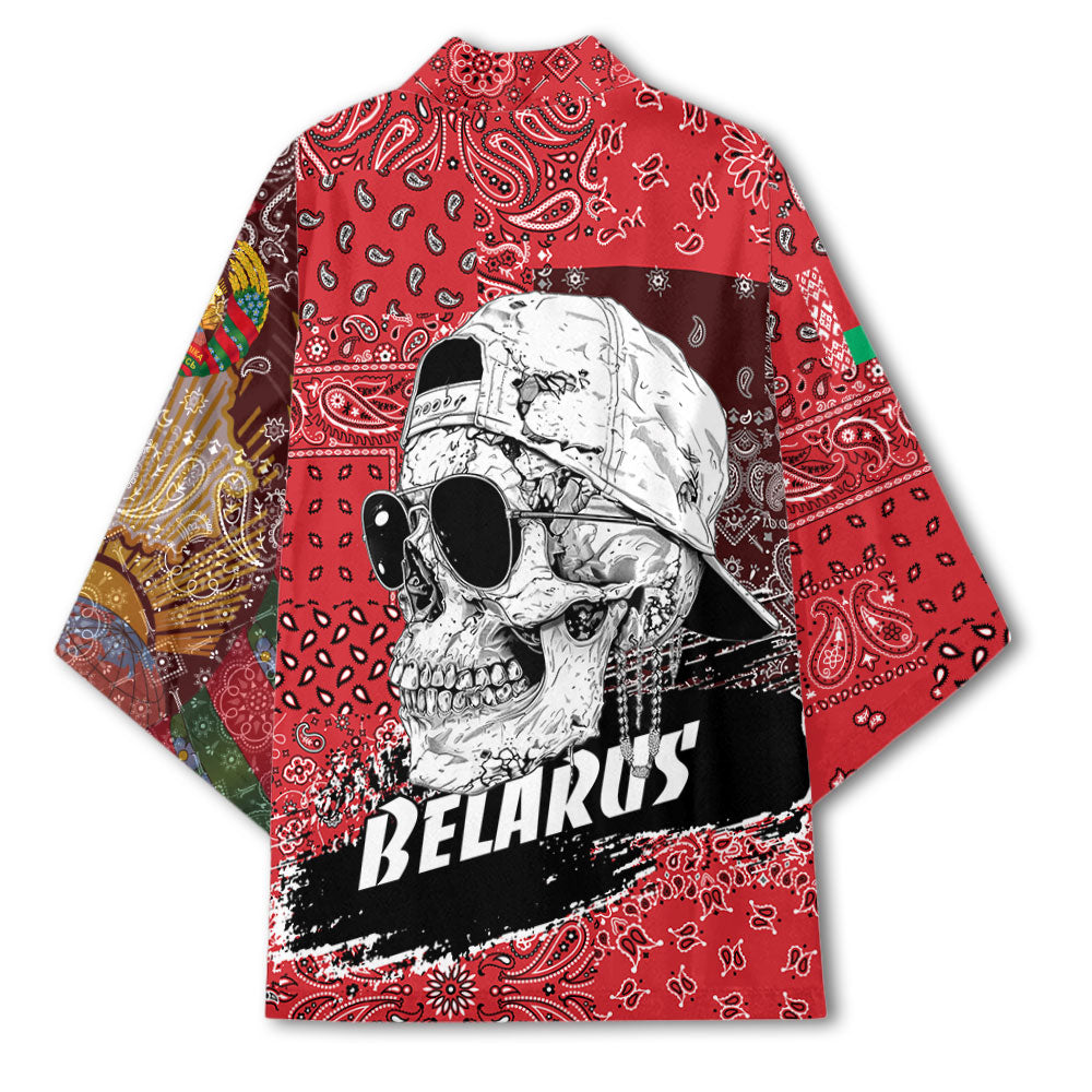 Belarus Kimono Paisley Flag And Skull Style 3