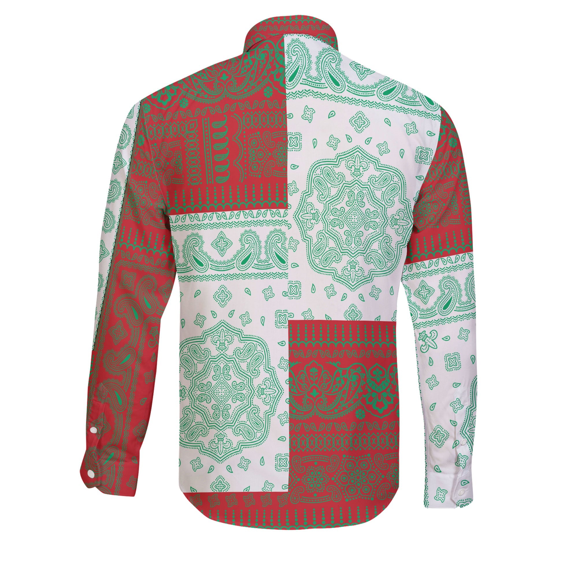 Belarus Long Sleeve Button Shirt Flag And Paisley Basic Style 2