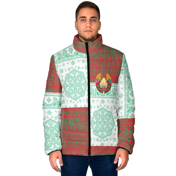 Belarus Men Padded Jacket Flag And Paisley Basic Style 1