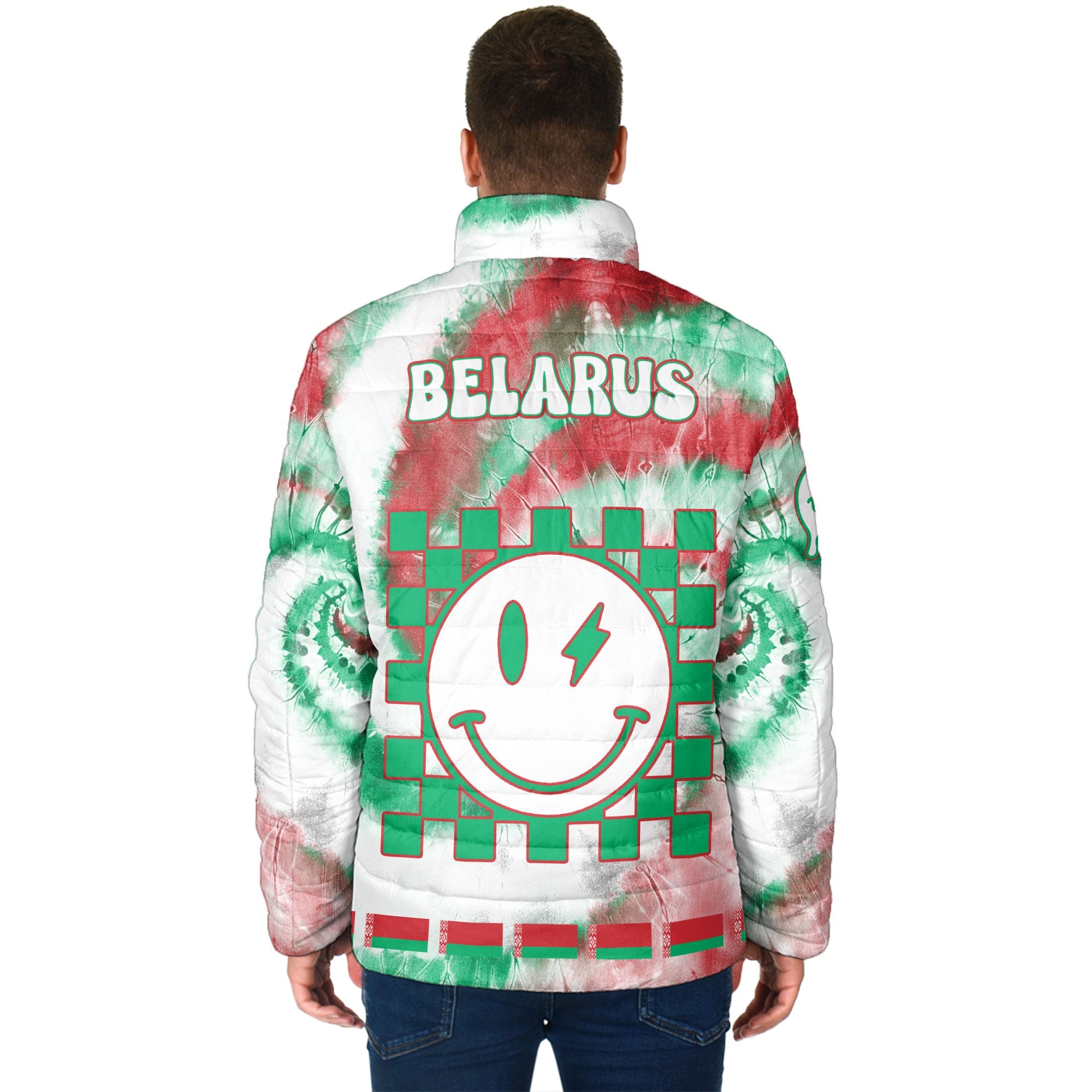 Belarus Men Padded Jacket Custom Tie Dye Style 2