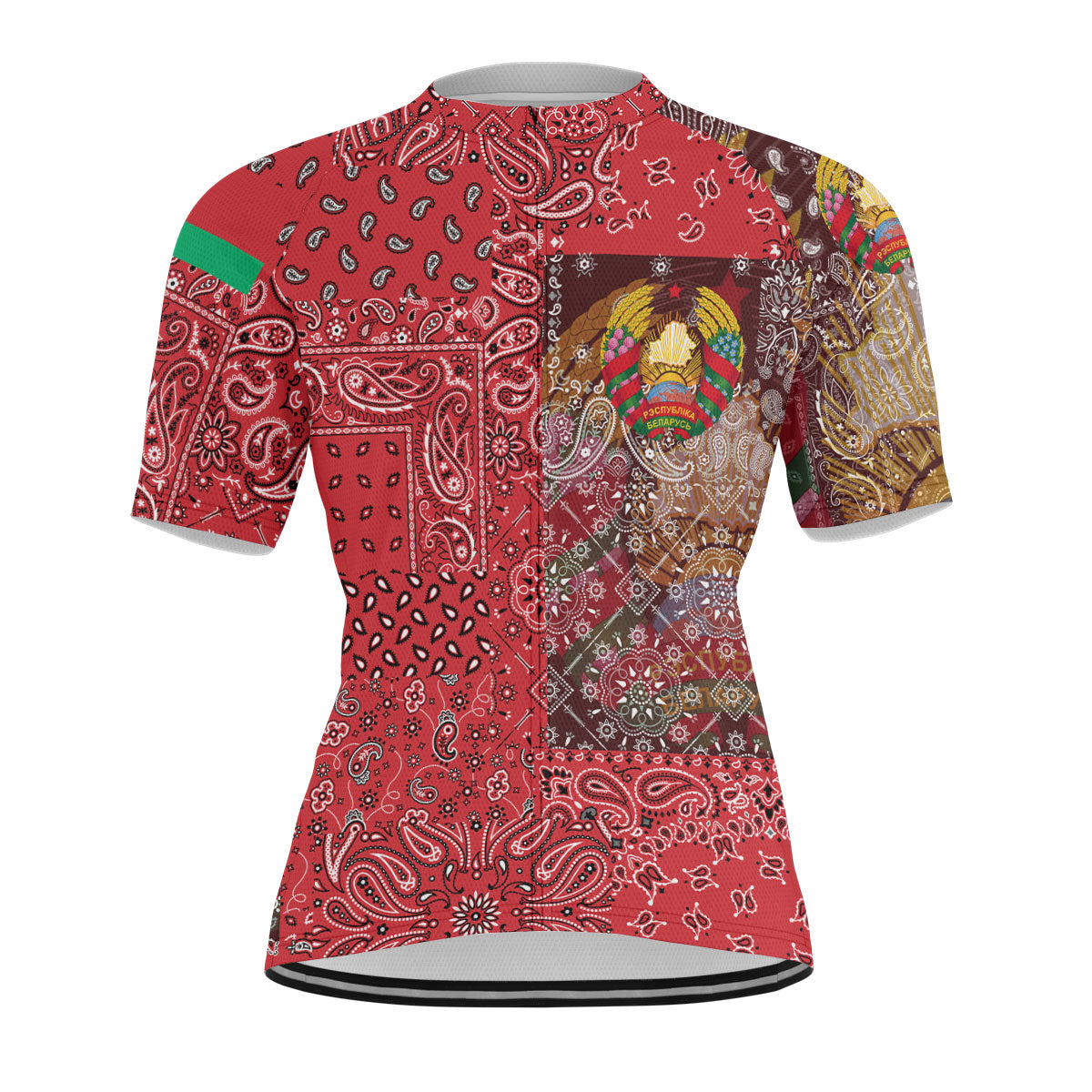 Belarus Men Cycling Jersey Paisley Flag And Skull Style 1