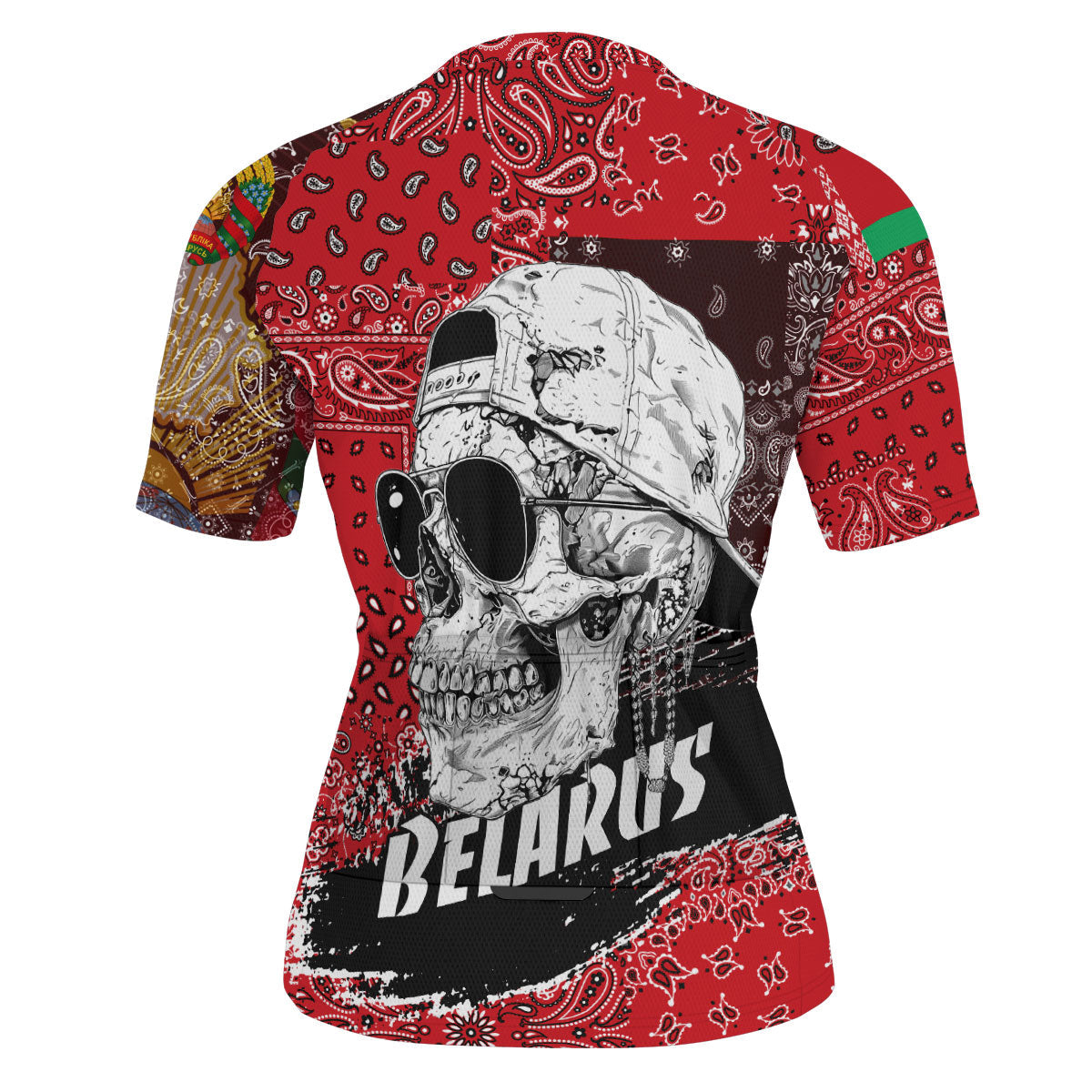 Belarus Men Cycling Jersey Paisley Flag And Skull Style 3