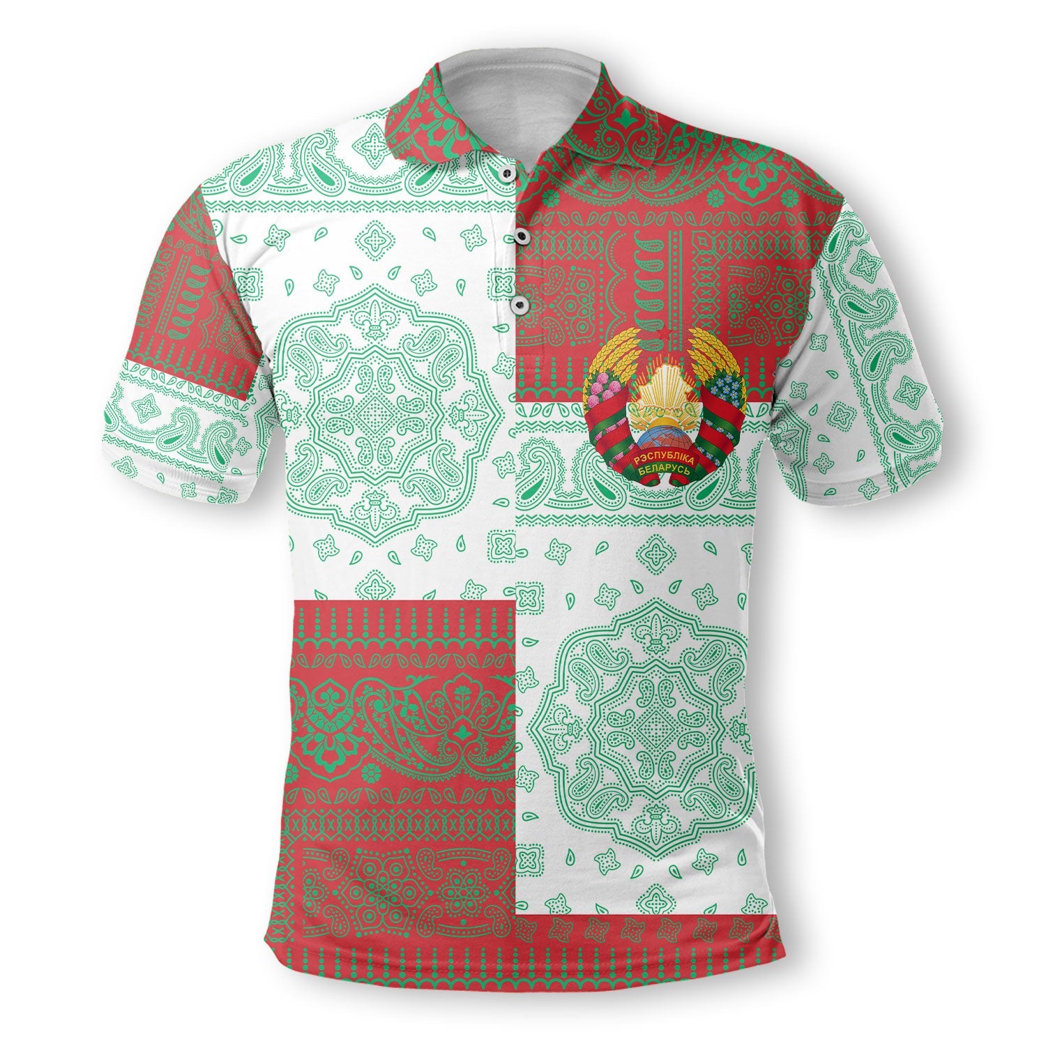 Belarus Polo Shirt Flag And Paisley Basic Style 2