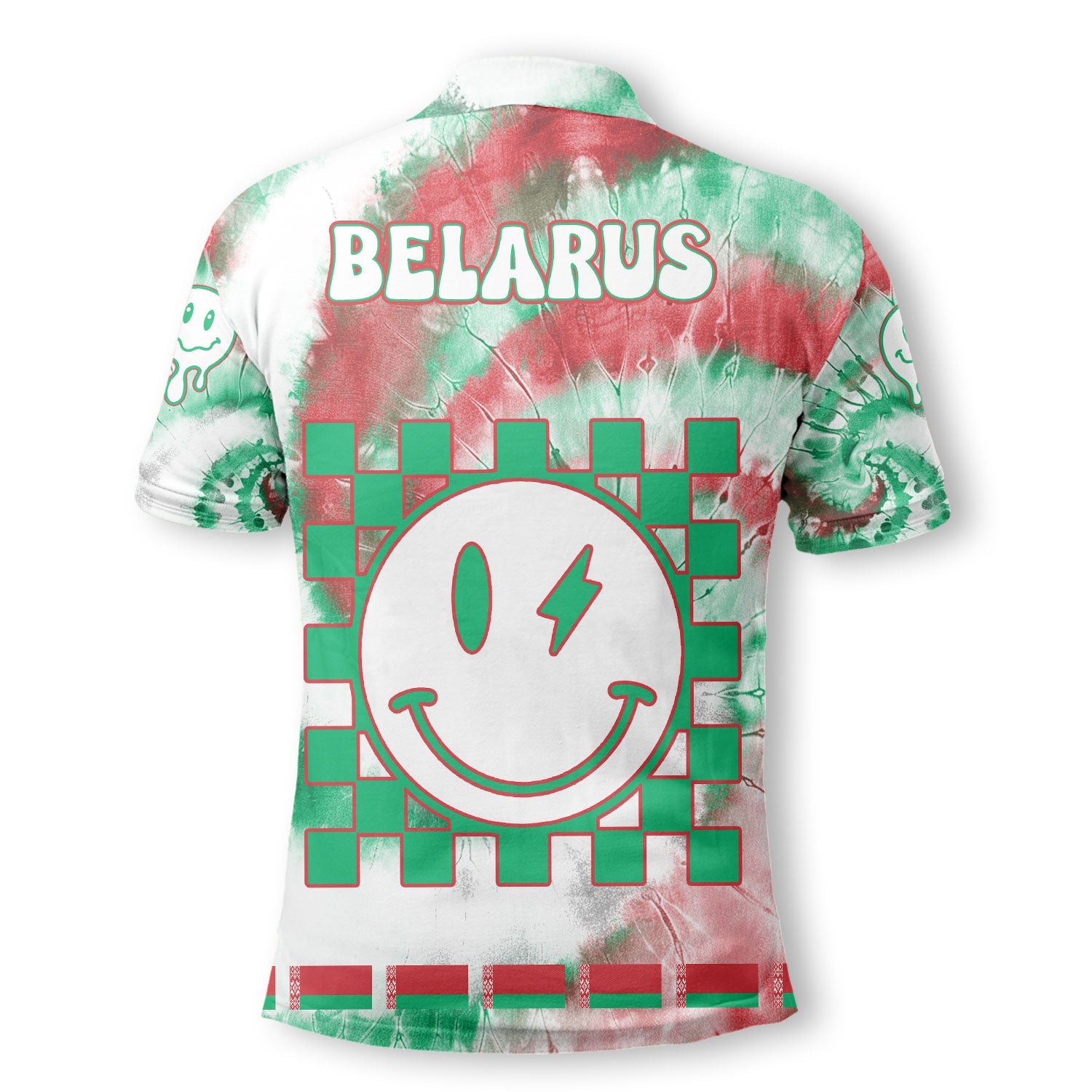 Belarus Polo Shirt Custom Tie Dye Style 3