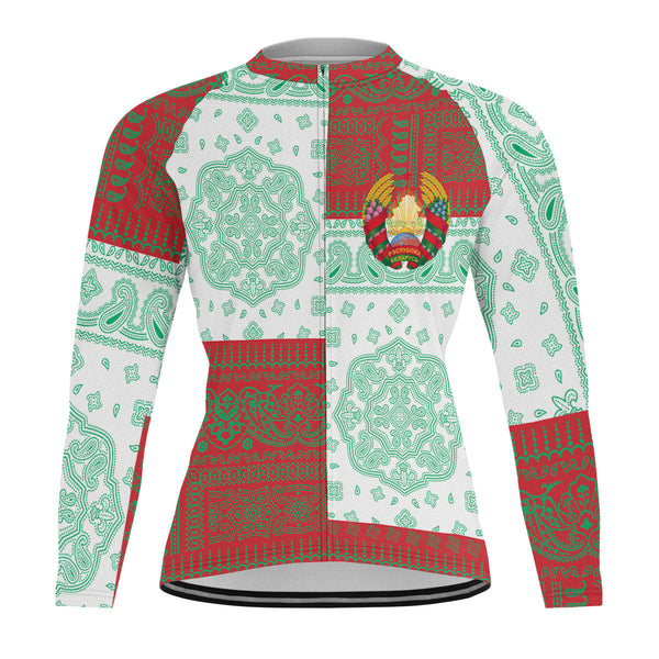 Belarus Raglan Men Cycling Jersey Long Sleeve Flag And Paisley Basic Style 1