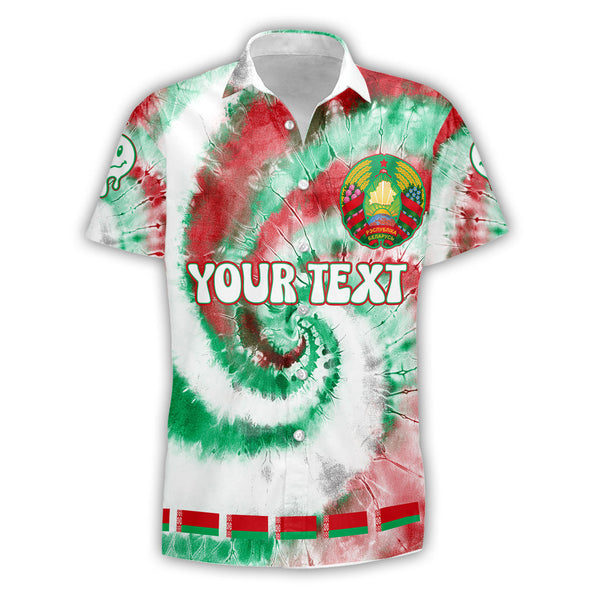 Belarus Short Sleeve Shirt Custom Tie Dye Style 1