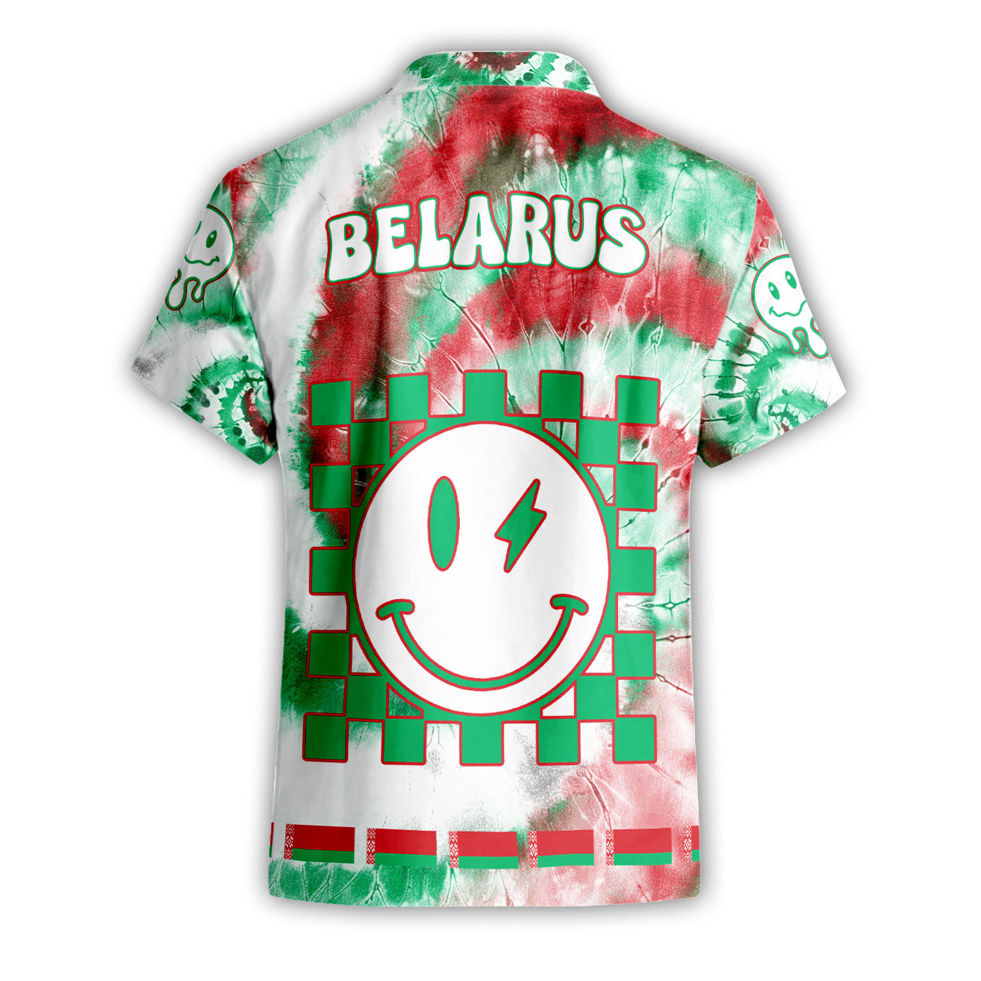 Belarus Short Sleeve Shirt Custom Tie Dye Style 2