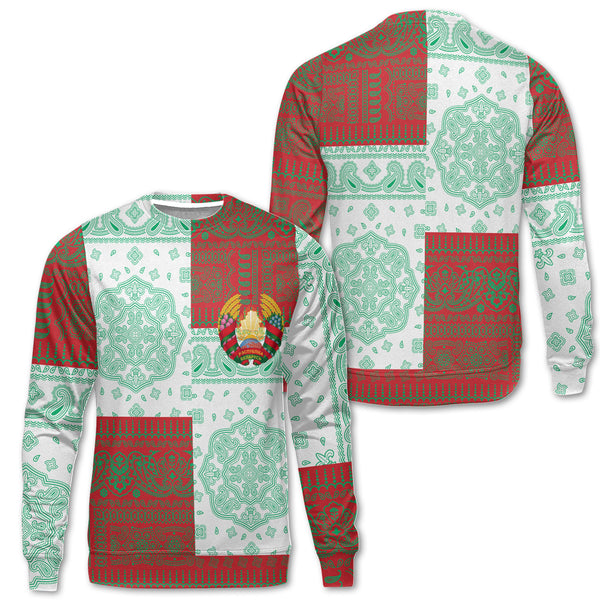 Belarus Sweatshirt Flag And Paisley Basic Style 1