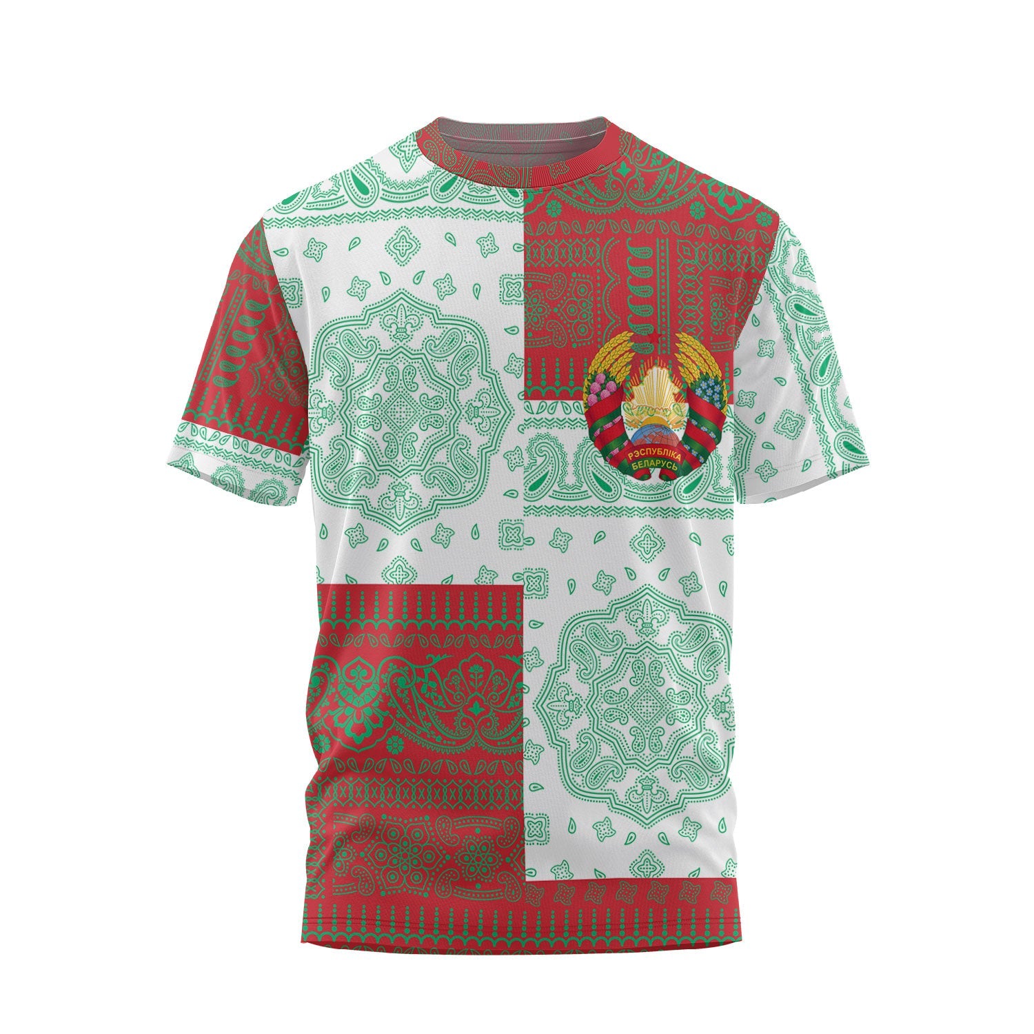 Belarus T Shirt Flag And Paisley Basic Style 2