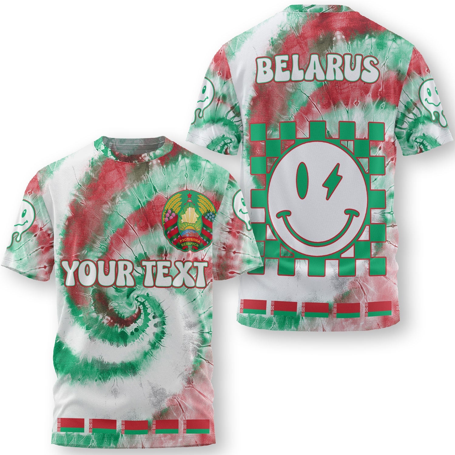 Belarus T Shirt Custom Tie Dye Style 3