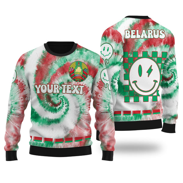 Belarus Ugly Sweater Custom Tie Dye Style 1