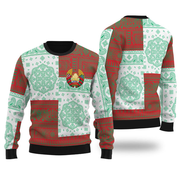 Belarus Ugly Sweater Flag And Paisley Basic Style 1