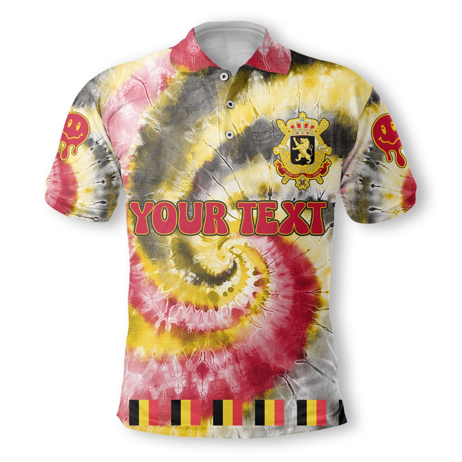 Belgium Polo Shirt Custom Tie Dye Style 2