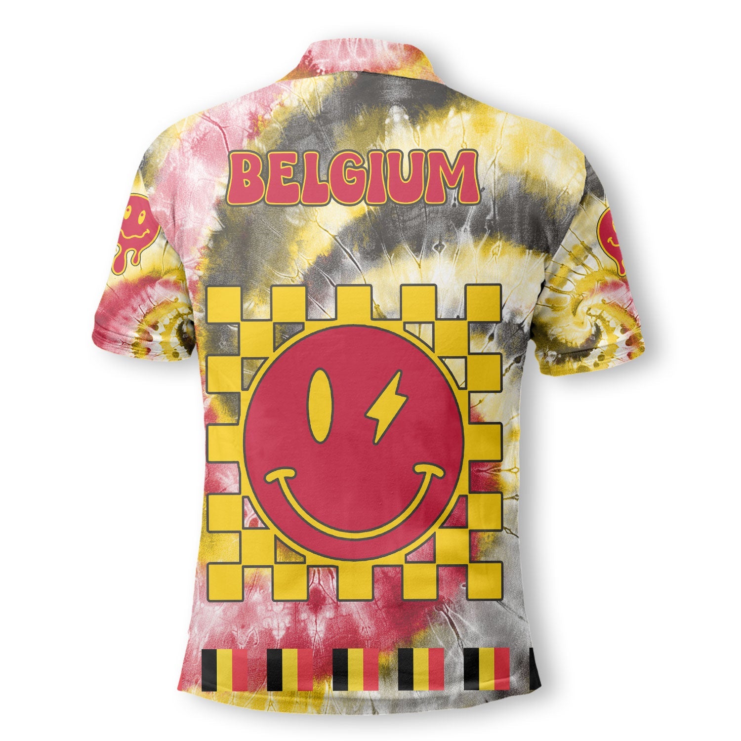 Belgium Polo Shirt Custom Tie Dye Style 3