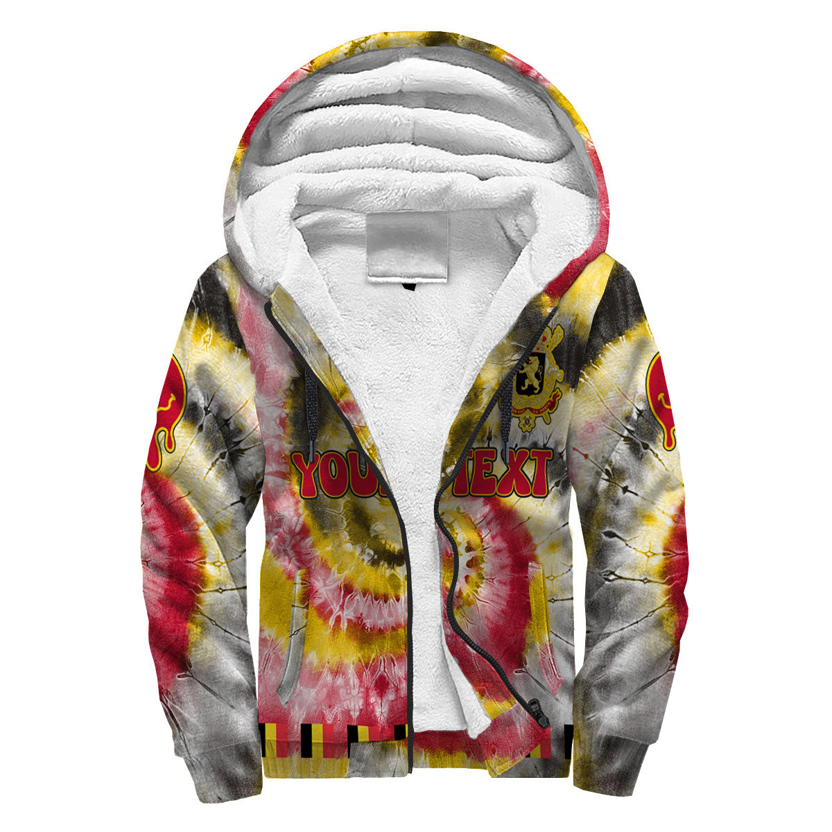 Belgium Sherpa Hoodie Custom Tie Dye Style 3