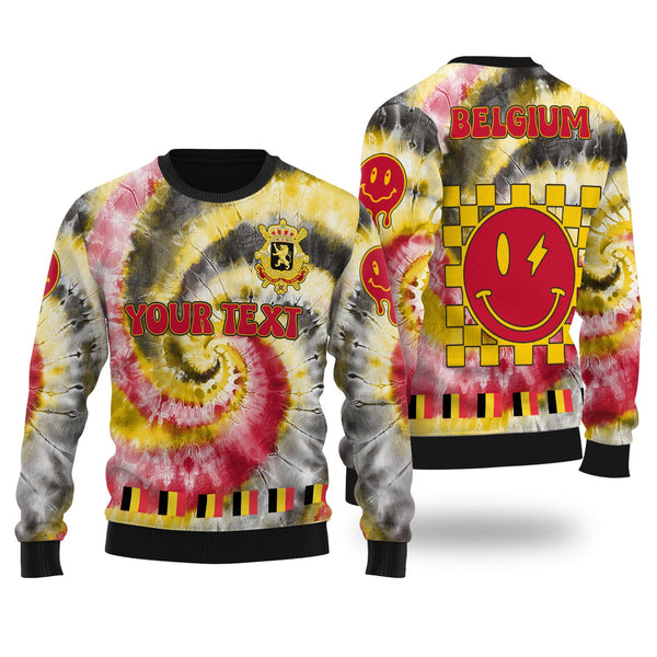 Belgium Ugly Sweater Custom Tie Dye Style 1