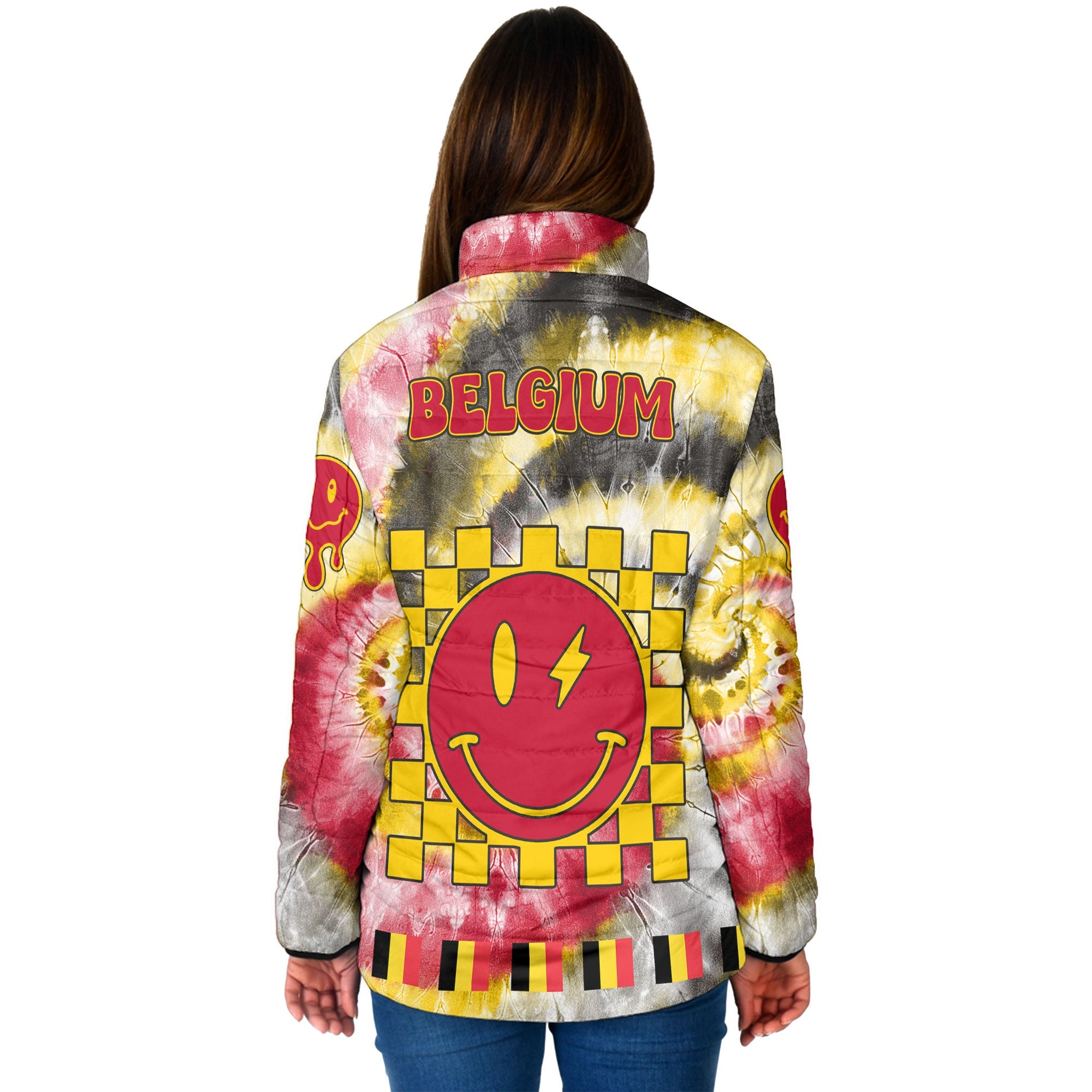 Belgium Women Padded Jacket Custom Tie Dye Style 2