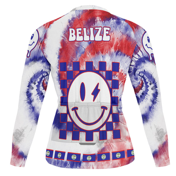 Belize Raglan Men Cycling Jersey Long Sleeve Custom Tie Dye Style 1