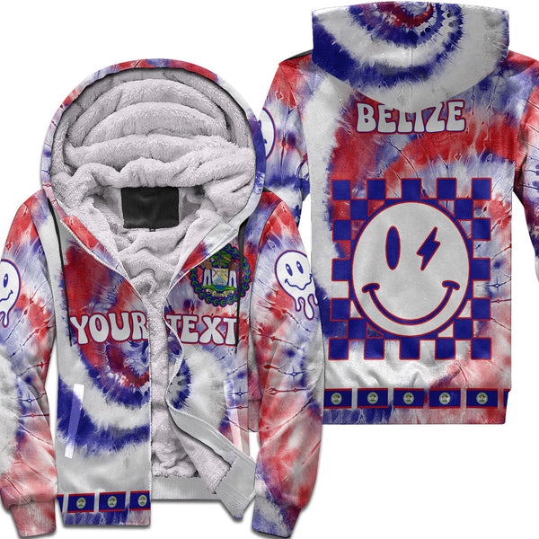 Belize Sherpa Hoodie Custom Tie Dye Style 1