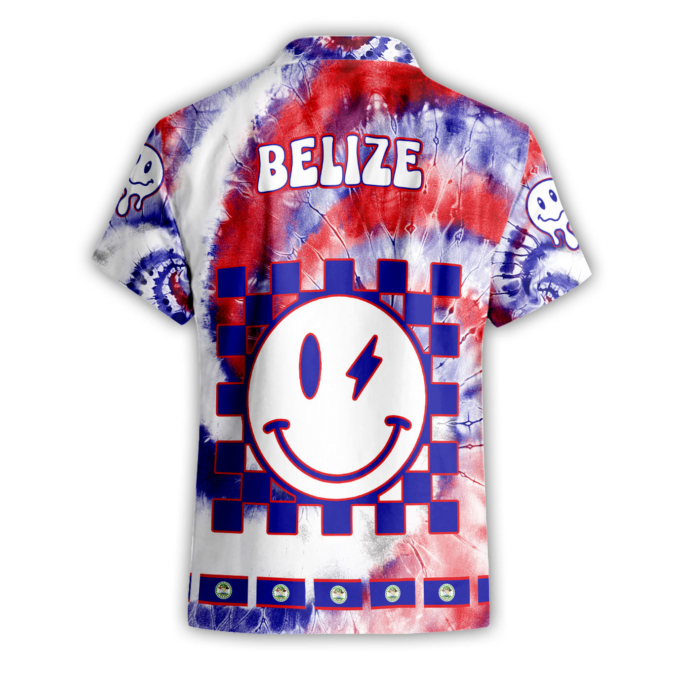 Belize Short Sleeve Shirt Custom Tie Dye Style 2