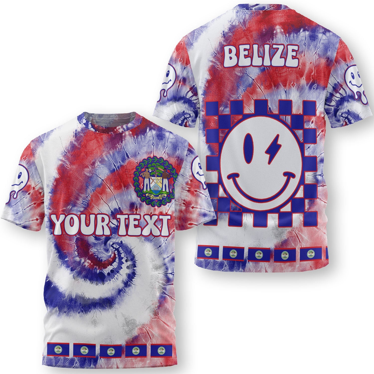 Belize T Shirt Custom Tie Dye Style 3