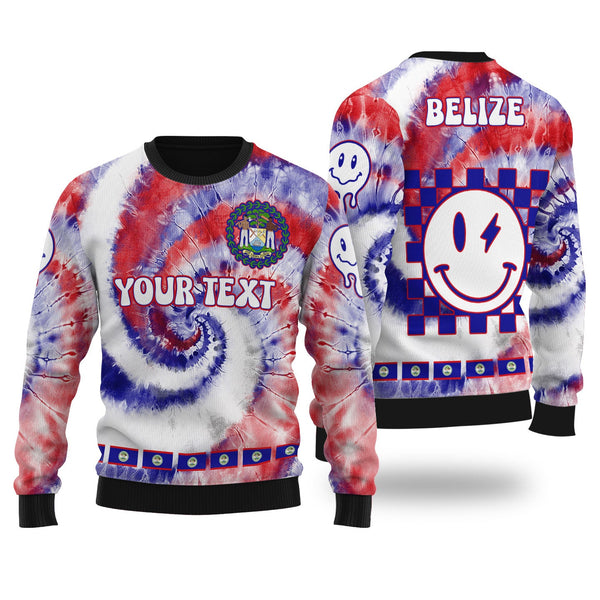 Belize Ugly Sweater Custom Tie Dye Style 1