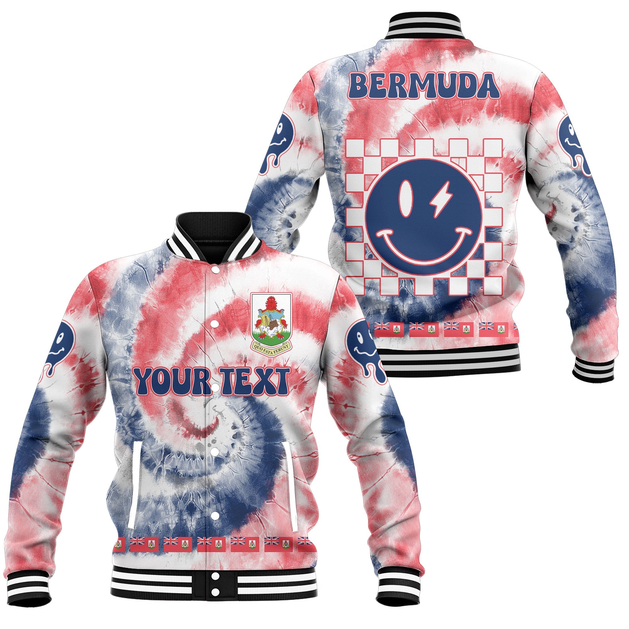 Bermuda Baseball Jacket Custom Tie Dye Style 1