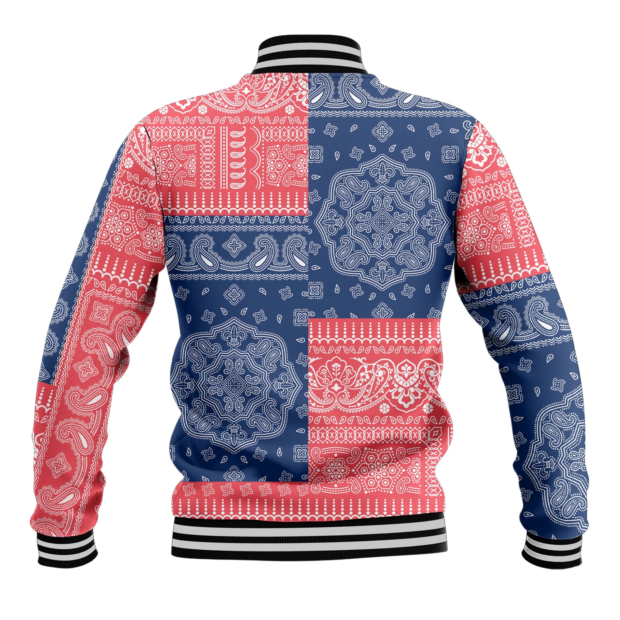 Bermuda Baseball Jacket Flag And Paisley Basic Style 3