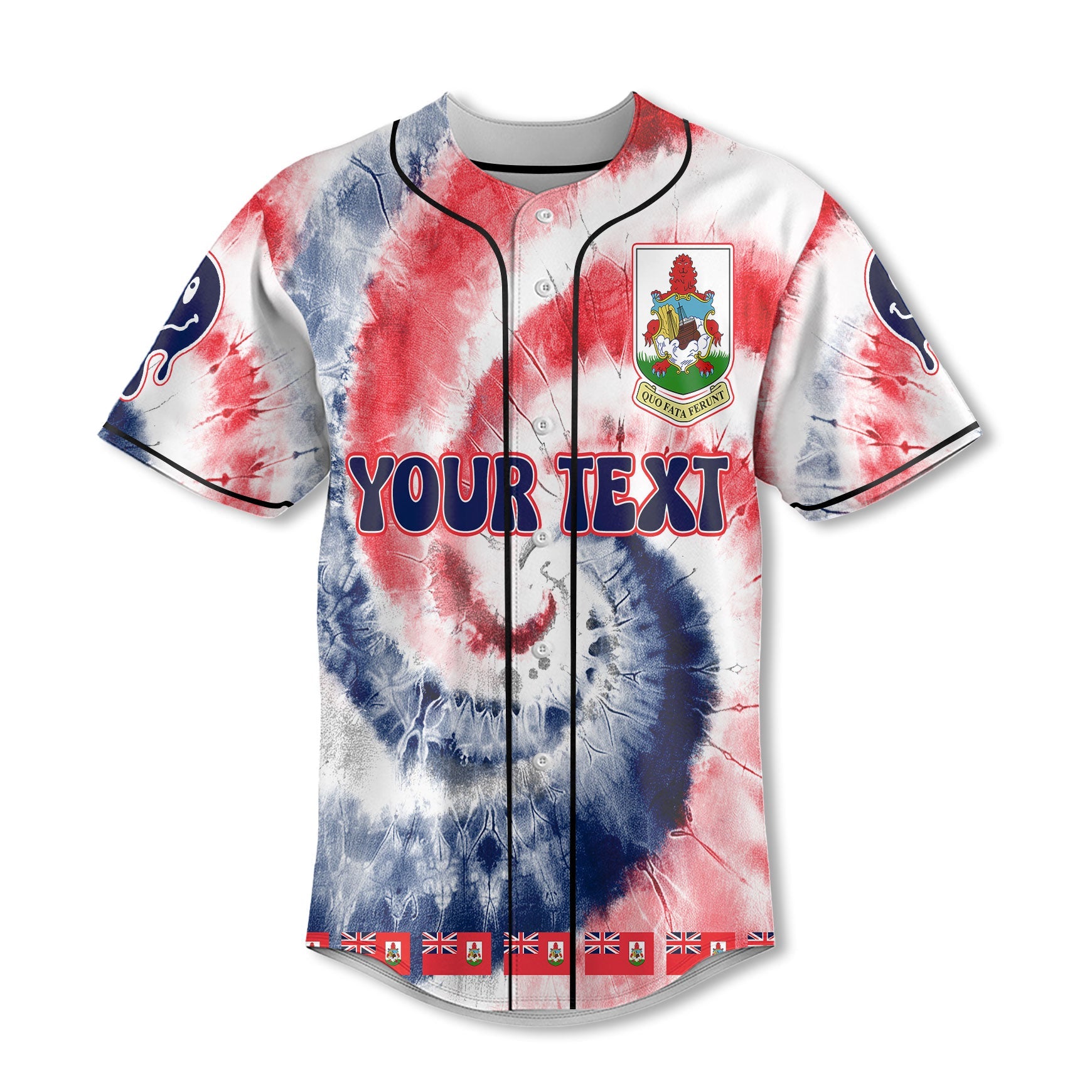 Bermuda Baseball Jersey Custom Tie Dye Style 2